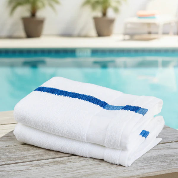 Martex Cam Blue Center Stripe Pool Towel