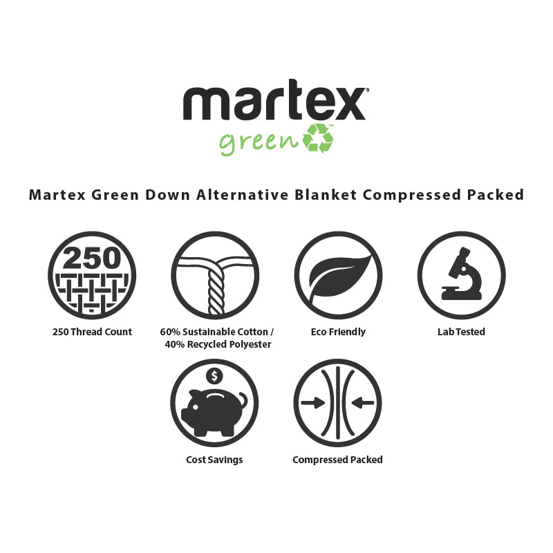 Martex Green Down Alternative Quilted Blanket