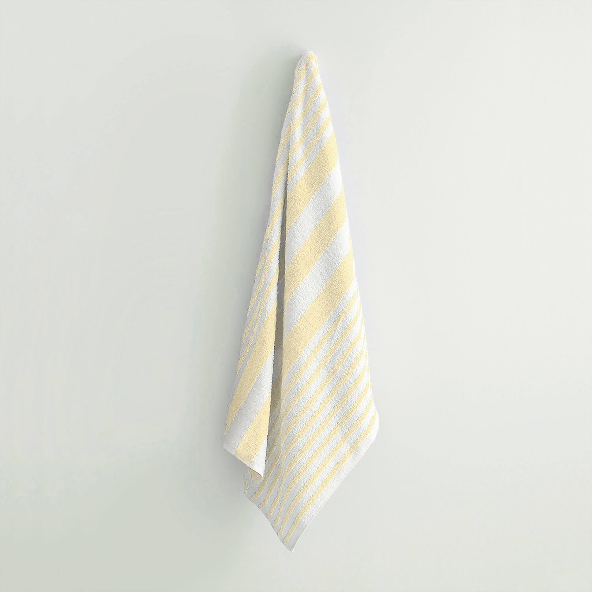 yellow striped pool towel