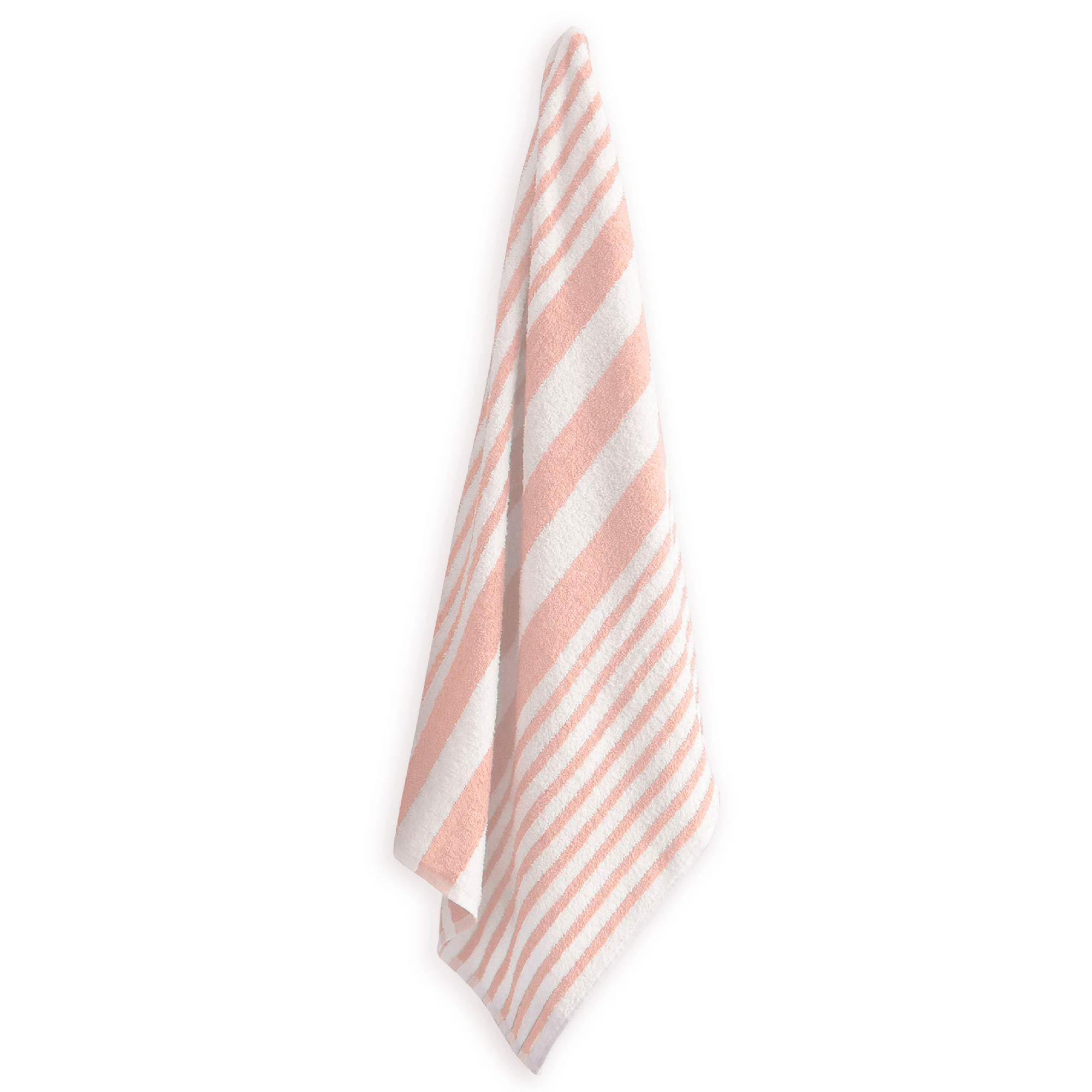 peach striped pool towel