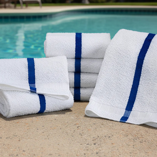 Martex Cam Blue Center Stripe Pool Towel
