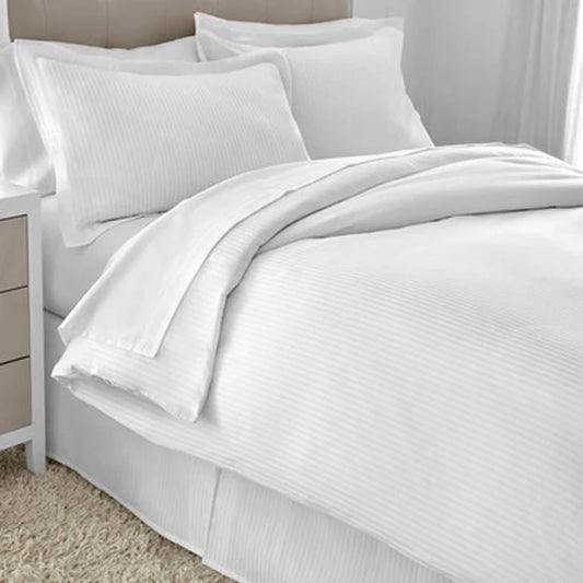 Patrician 4mm Stripe White Fitted Sheet