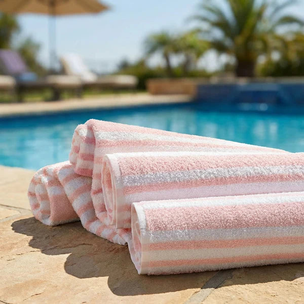 Martex Tropical Stripe Peach Pool Towel