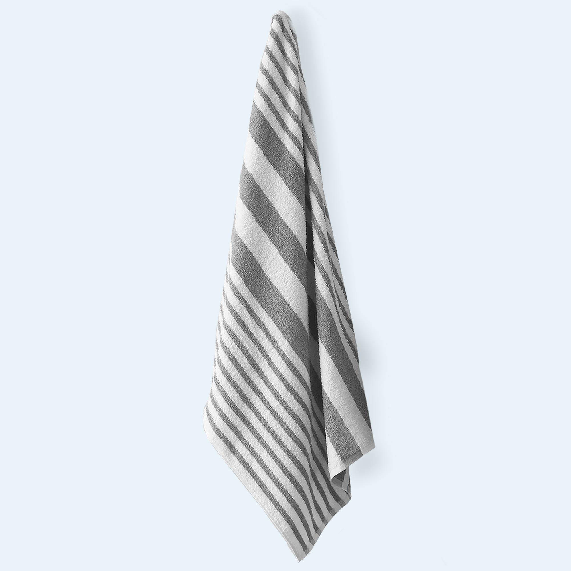 gray striped pool towel